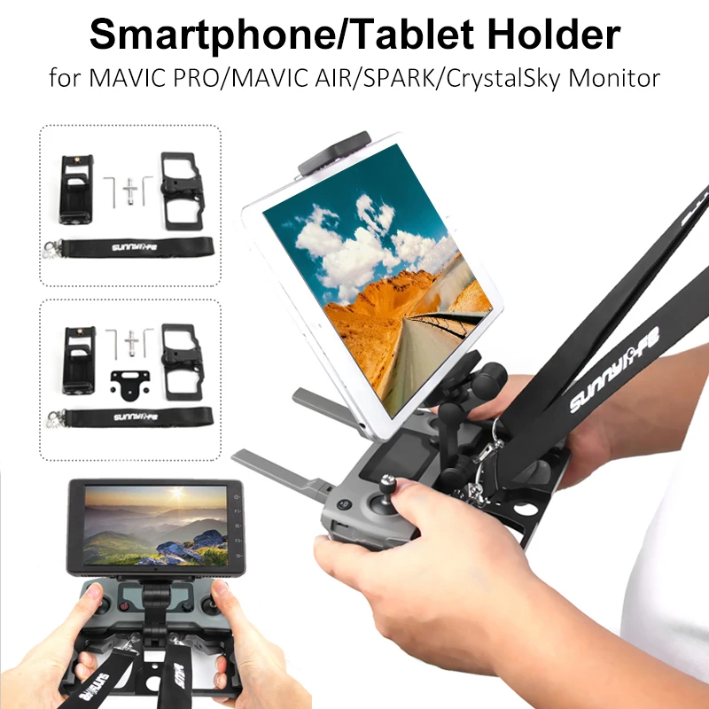 

For mavic 2// MAVIC PRO/ AIR/ SPAR Remote Alloy Bracket Fold Holder For Smartphone /Tablet for CrystalSky Monitor Accessories