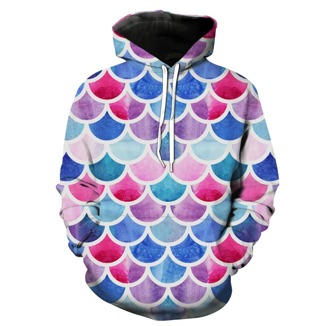 New fashion 2019 Children hoodies 3D Colored fish scales kids boys