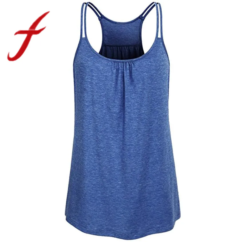

Feitong Women's Solid Tank Tos Sexy Baceless Scoop Neck Workout Fitness Tank Top Camis Blouse Vest Cropped regata feminino 2019
