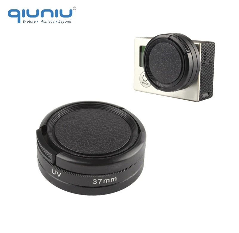 

QIUNIU High Transmittance 37mm UV Filter with Lens Protector Cap for GoPro Hero 4 3+ 3 For GoPro Accessories