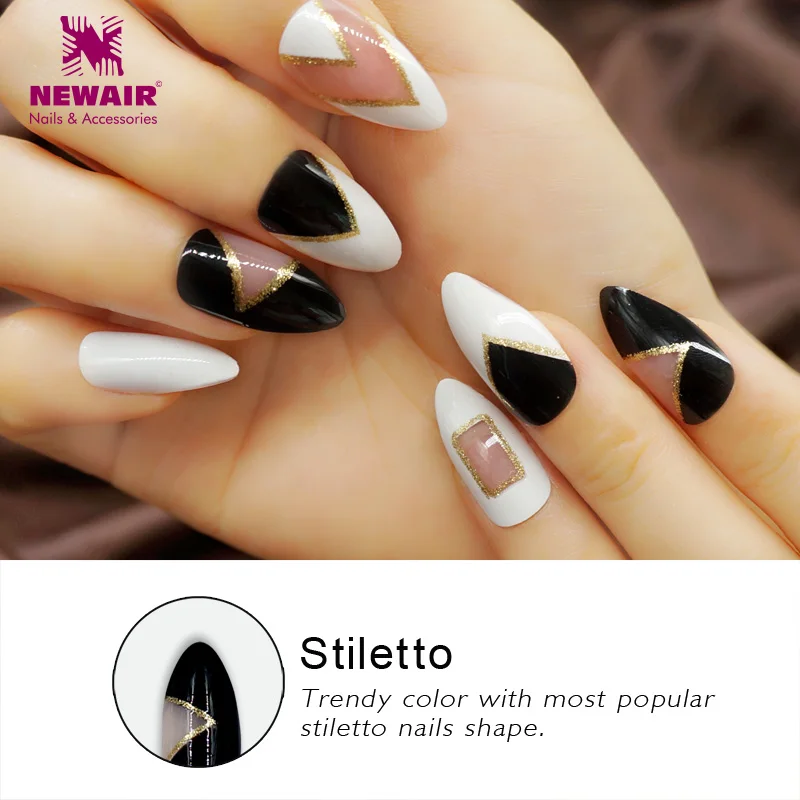 

Full Cover Stiletto False Nails Sexy Acrylic Long Fake Nail Tips UV Long Artificial Fuax Ongles Nail Art High Quality