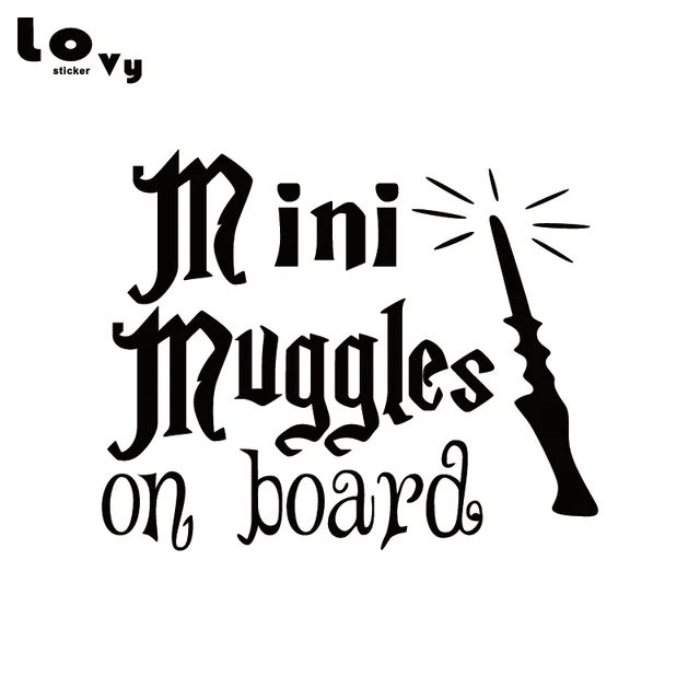 Harry Potter Vinyl Car Sticker mini muggles on board funny Car Decal