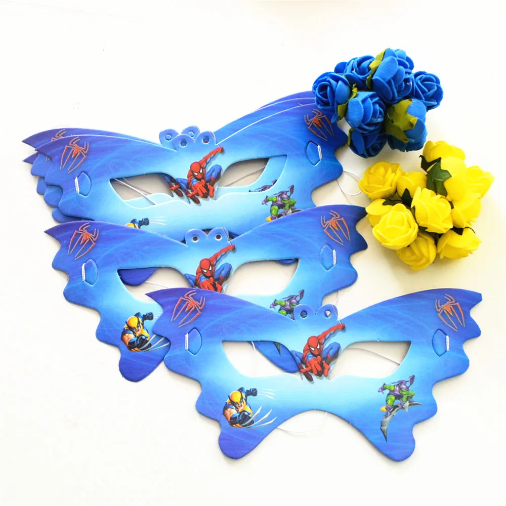 

10pcs Superhero Spiderman Party Paper Cartoon Eye/Face Mask Kid Baby Boy Birthday/Halloween/Christmas Party Supplies Decoration
