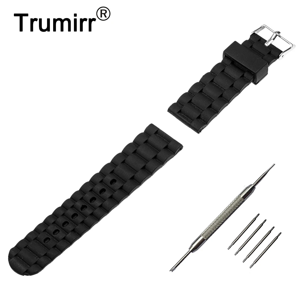 

22mm Silicone Rubber Watch Band for Samsung Galaxy Gear 2 R380 Neo R381 Live R382 Moto 360 2 Gen 42mm 2015 Resin Strap Bracelet