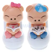 Милый солнечный поплавок голова свинья сидя на туалете дома автомобиль орнамент детская игрушка Синий