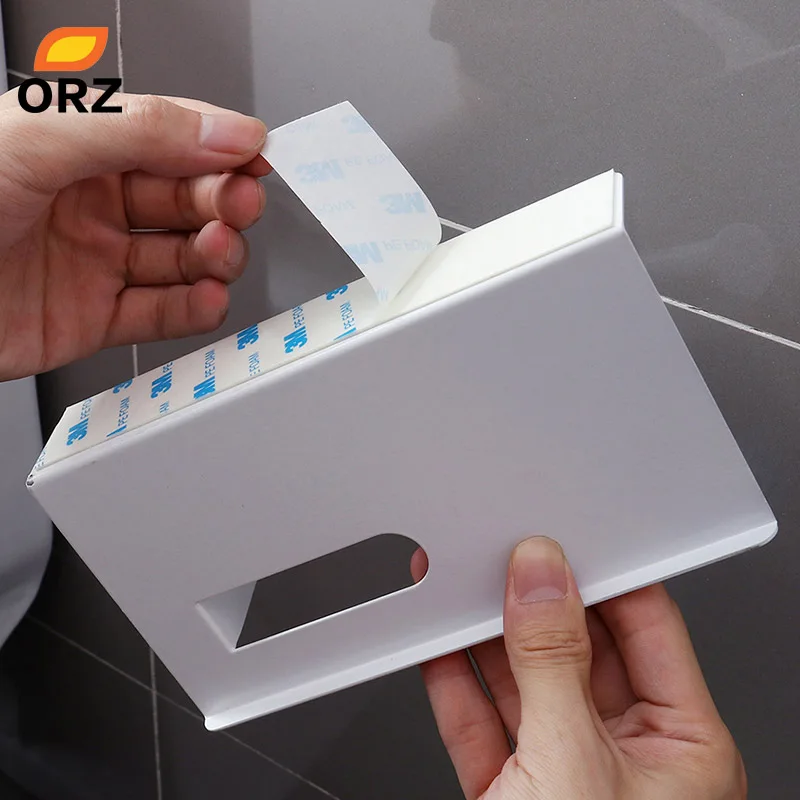ORZ Toilet Paper Holder Rack With Mobile Phone Storage Shelf Wall Mount Bathroom Tissue Holder Bathroom Storage Organizer Rack 