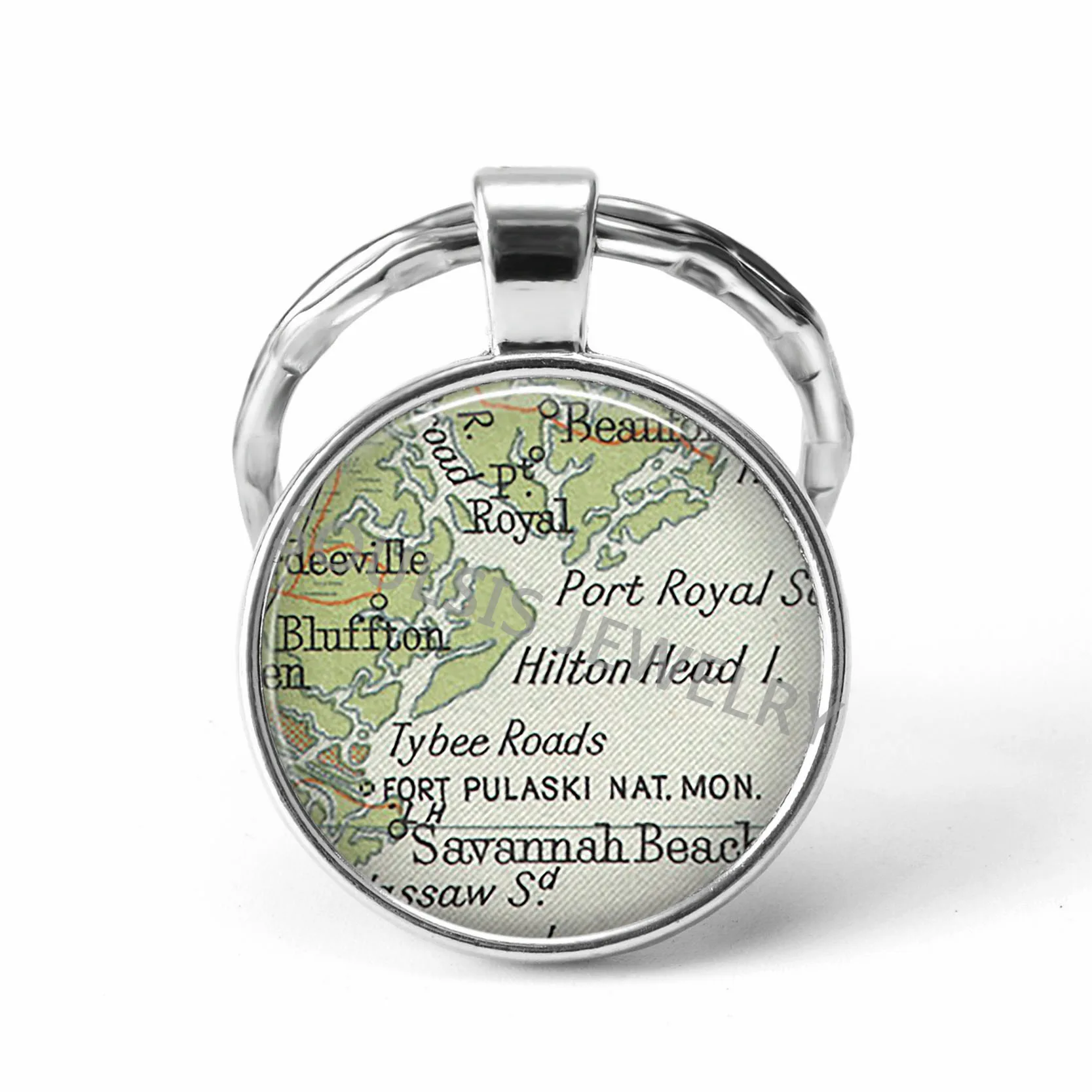 2018 Newest Metal Keychain Handmade Vintage Iceland World Map Earth Geography Key Chain Glass Dome Keychains for Men Women Gift Fashion Jewelry