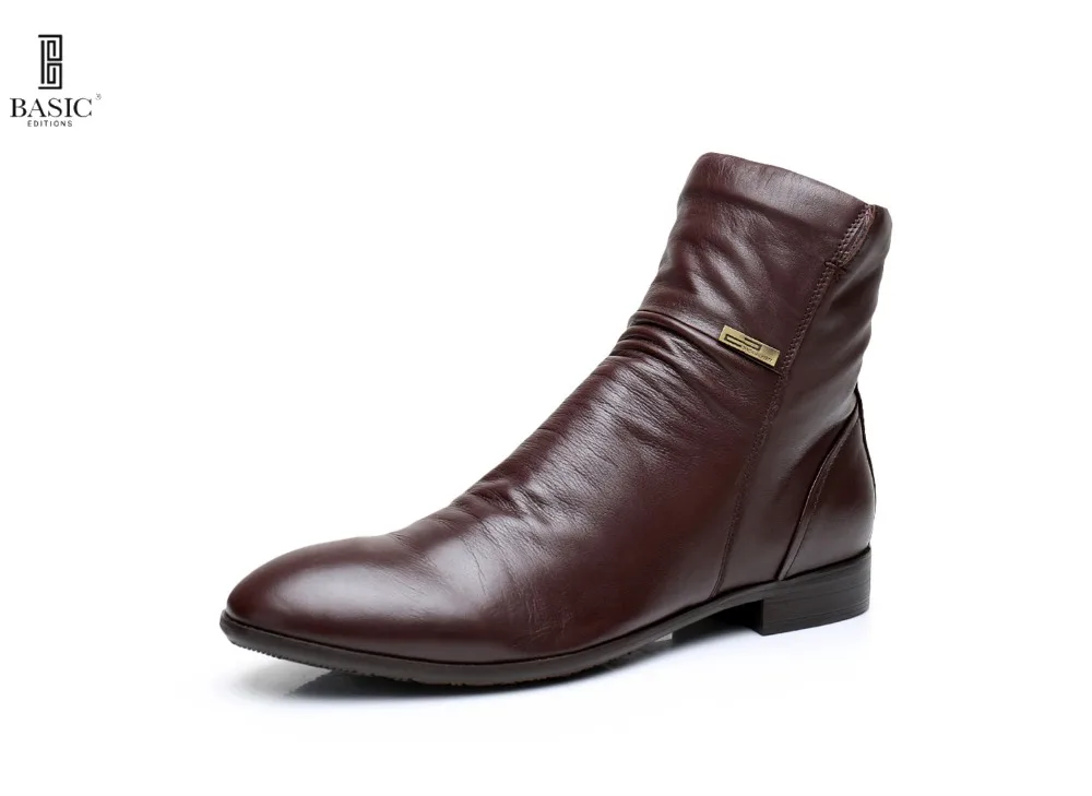 Basic Anywear Men s Casual Side Zipper Western Styled Ankle Boots R9256 01 B841