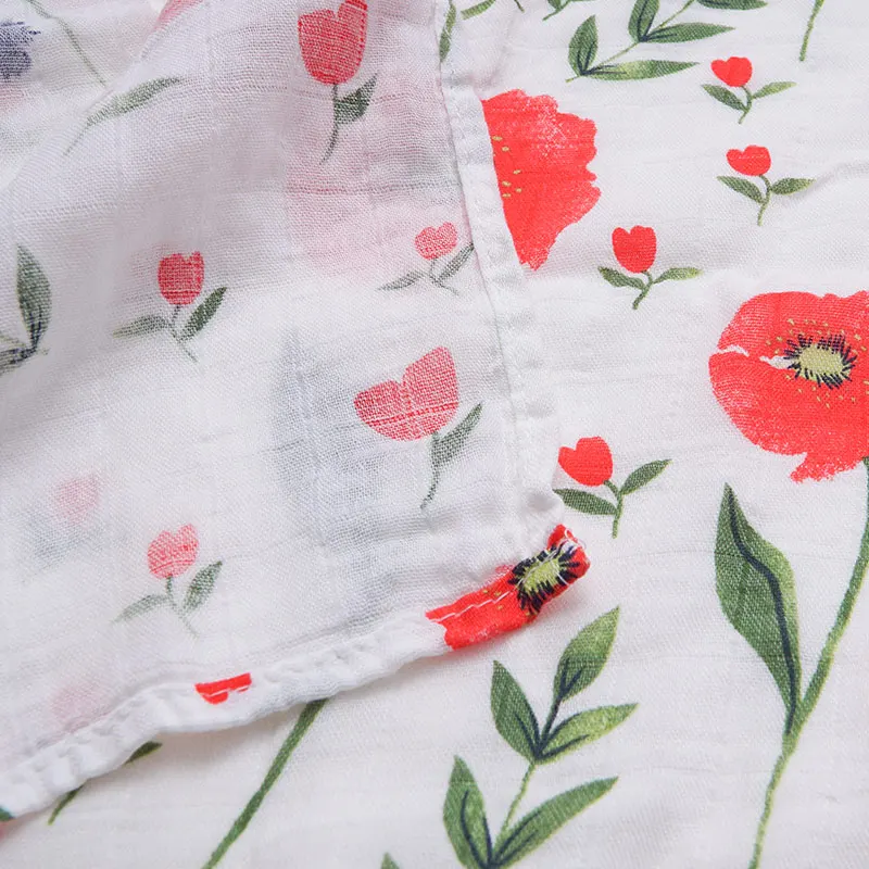 Muslinlife Мода симпатичное одеяло для малыша бамбуковое хлопковое Пеленальное обертывание цветное покрывало с цветами фотография