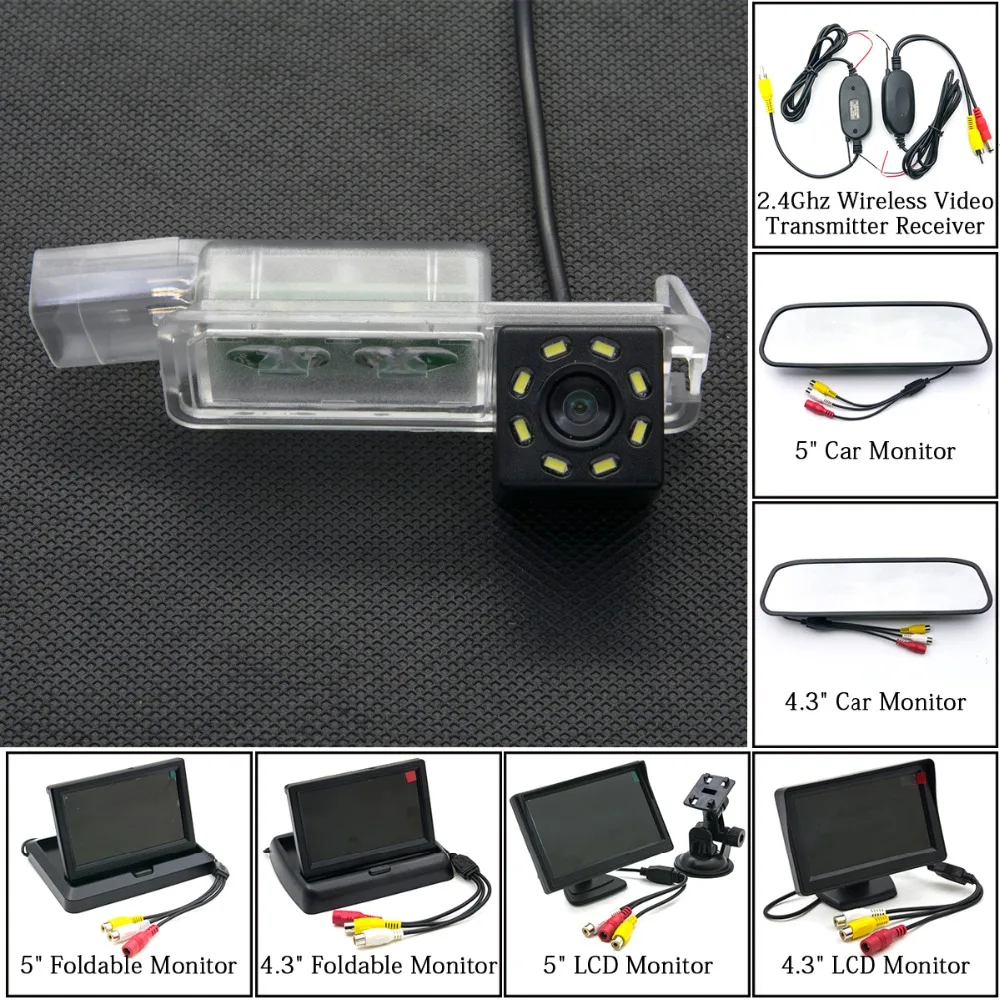 8LED Car Rear View Camera Backup Parking Monitor Wireless For VW Golf 7