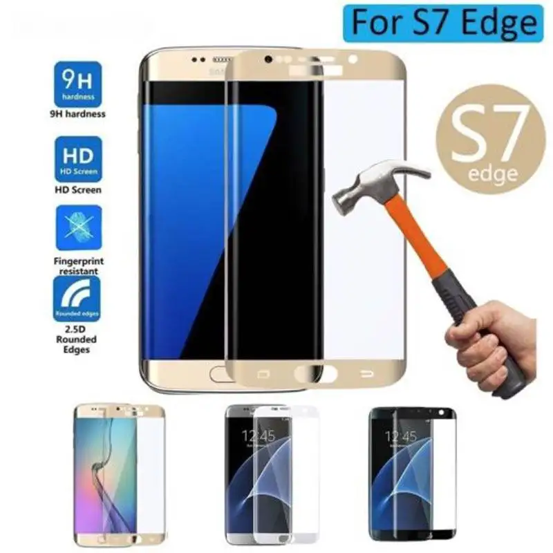 3D Full coverage protective glass on the for samsung galaxy S7 Edge S8 Plus screen protective