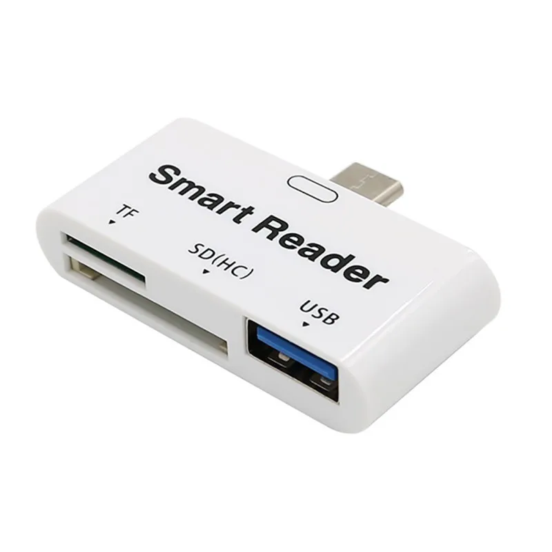 

Type-C to USB3.0 SD TF Card Reader USB HUB Adapter For MacBook Pro Xiaomi Samsung S9 Smart Phones High Speed Card Readers