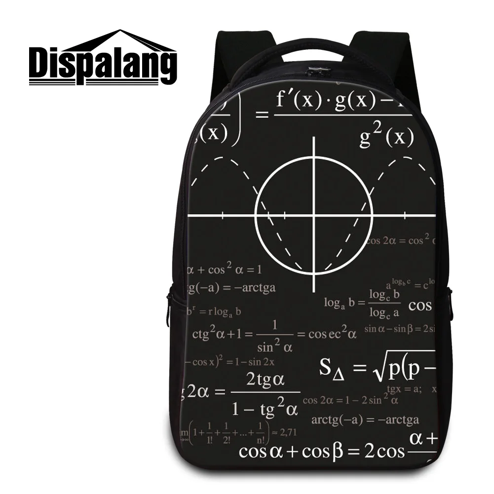 

Dispalang cool black school book bags for students Mathematical function pattern laptop backpacks for women men's daily mochilas
