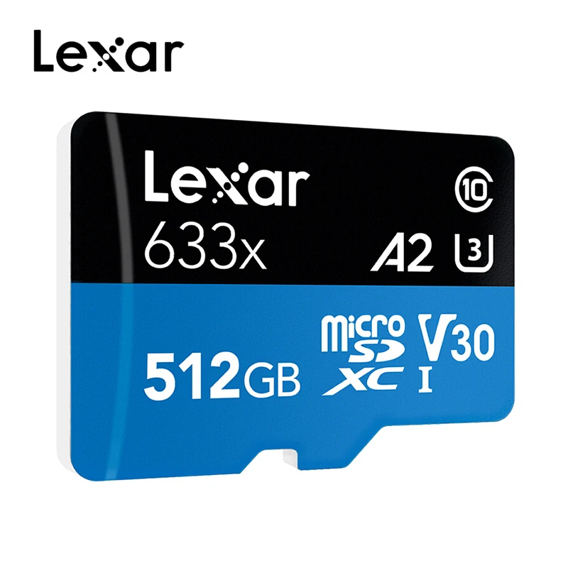 Lexar картой Micro sd объемом 16 Гб оперативной памяти, 32 Гб встроенной памяти, 64 ГБ 95 МБ/с. 633x высокая скорость 128 ГБ 256 ГБ 512 Гб карта памяти Uhs-1 для смартфона, для камеры Gopro