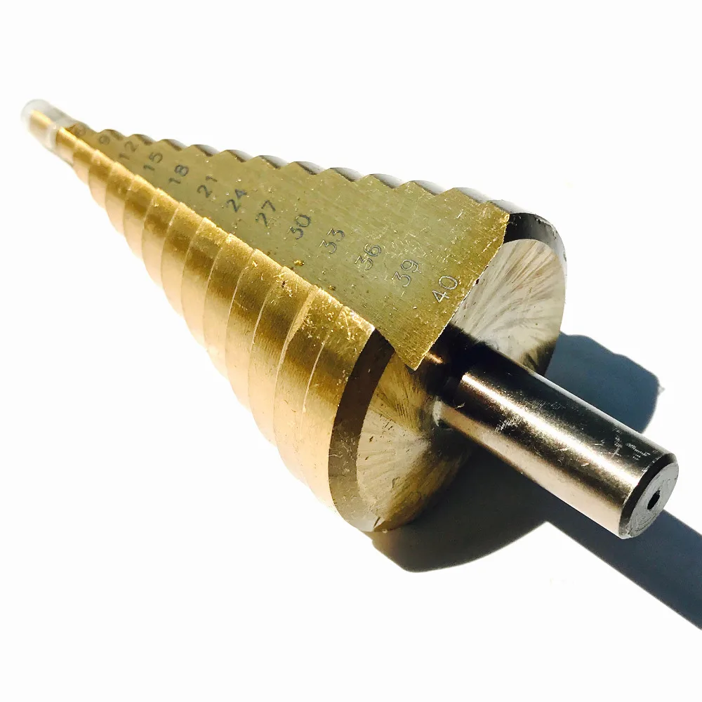 1pc HSS 4241 made 4 40mm HSS straight step Drill Bit Set core drill bit TIN Coated cone Step