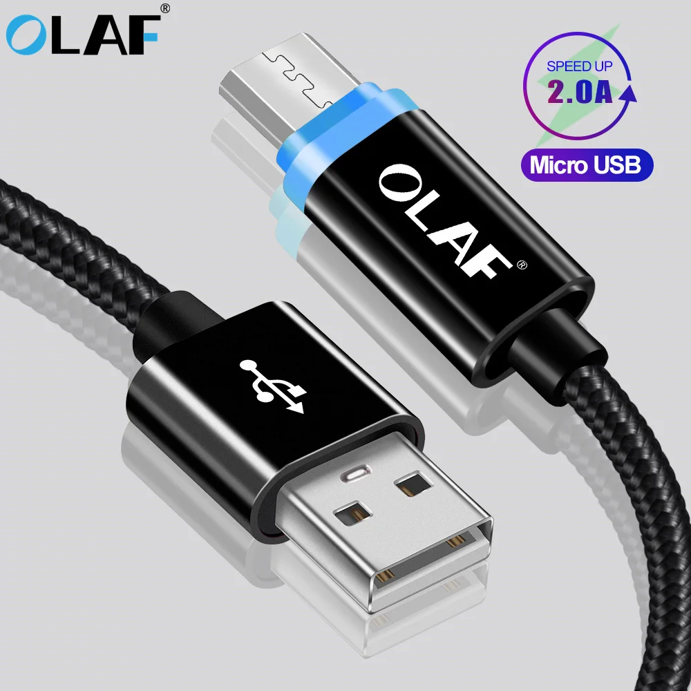 OLAF Micro USB кабель светодиодный светильник Быстрая зарядка usb type C кабель для samsung huawei Xiaomi Android для iphone кабели для мобильных телефонов