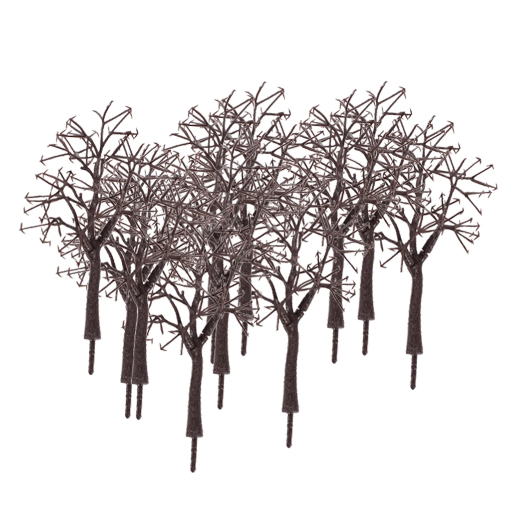 10 Pcs Scenery Landscape Bare Trunk 12cm Model Train Track Building Trees New