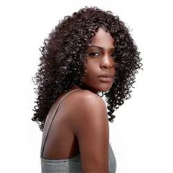 Короткие черные парики для черный Для женщин афро вьющиеся синтетический афроамериканец Для женщин парики Косплэй парик высокого