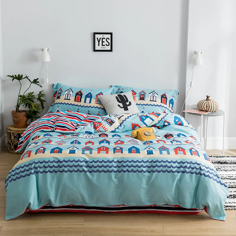 Новая Модная креативная Стиль Домашний текстиль хлопковый принт с героями мультфильмов узор постельное белье Европа и Америка одеяло twin King Размеры постельные принадлежности# sw - Цвет: -wm-menxiangwu