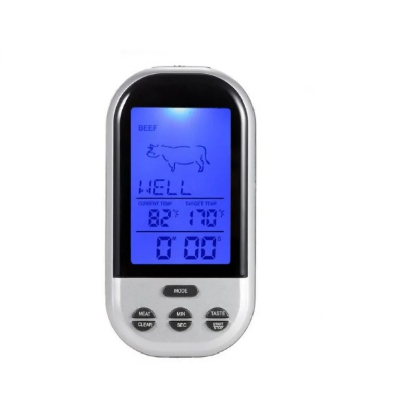 Цифровой термометр для барбекю, беспроводная кухонная духовка, гриль для приготовления пищи, курильщик, термометр для мяса с зондом и таймером, датчик температуры