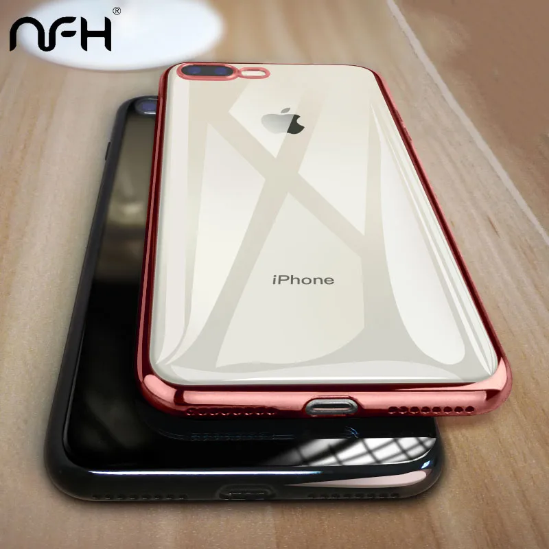 

NFH Clear Soft Silicone phone case for iPhone 8 plus Shockproof Cover Protector Case for iPhone 7 Plus X 8 6 s 7Plus Coque Funda