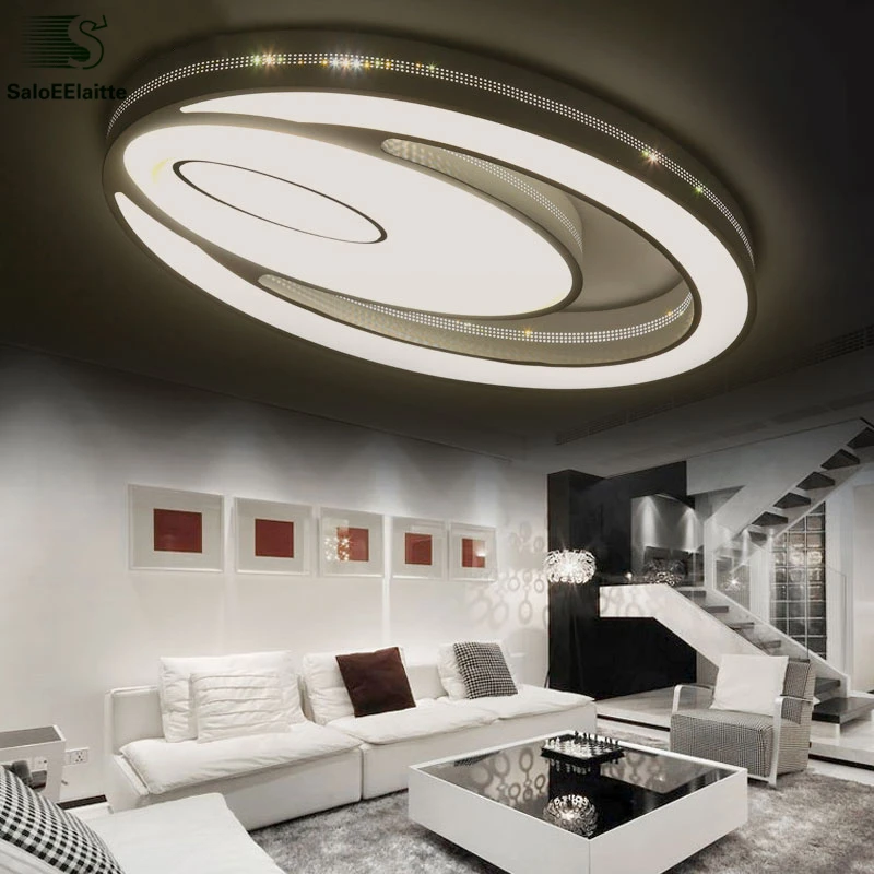 

Nordic Ellipse Metal Dimmable Led Ceiling Light Simple Acrylic Living Room Led Ceiling Lamp Bedroom Led Ceiling Lighting Lights