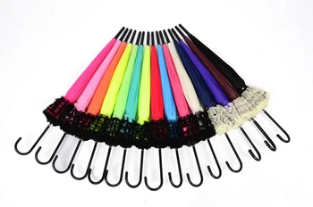 

50pcs 14 Colors Pagoda Umbrella Long-handle Princess Lace Fancy Sunny and Rainy Umbrellas Lady Parasols wen6220