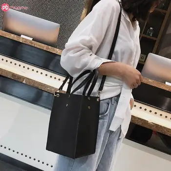 

Simple Pure Women Girl Shoulder Crossbody Bucket PU Messenger Handbags Drawstring Bag Inside Top-Handle Shoulder Bags Bolsa