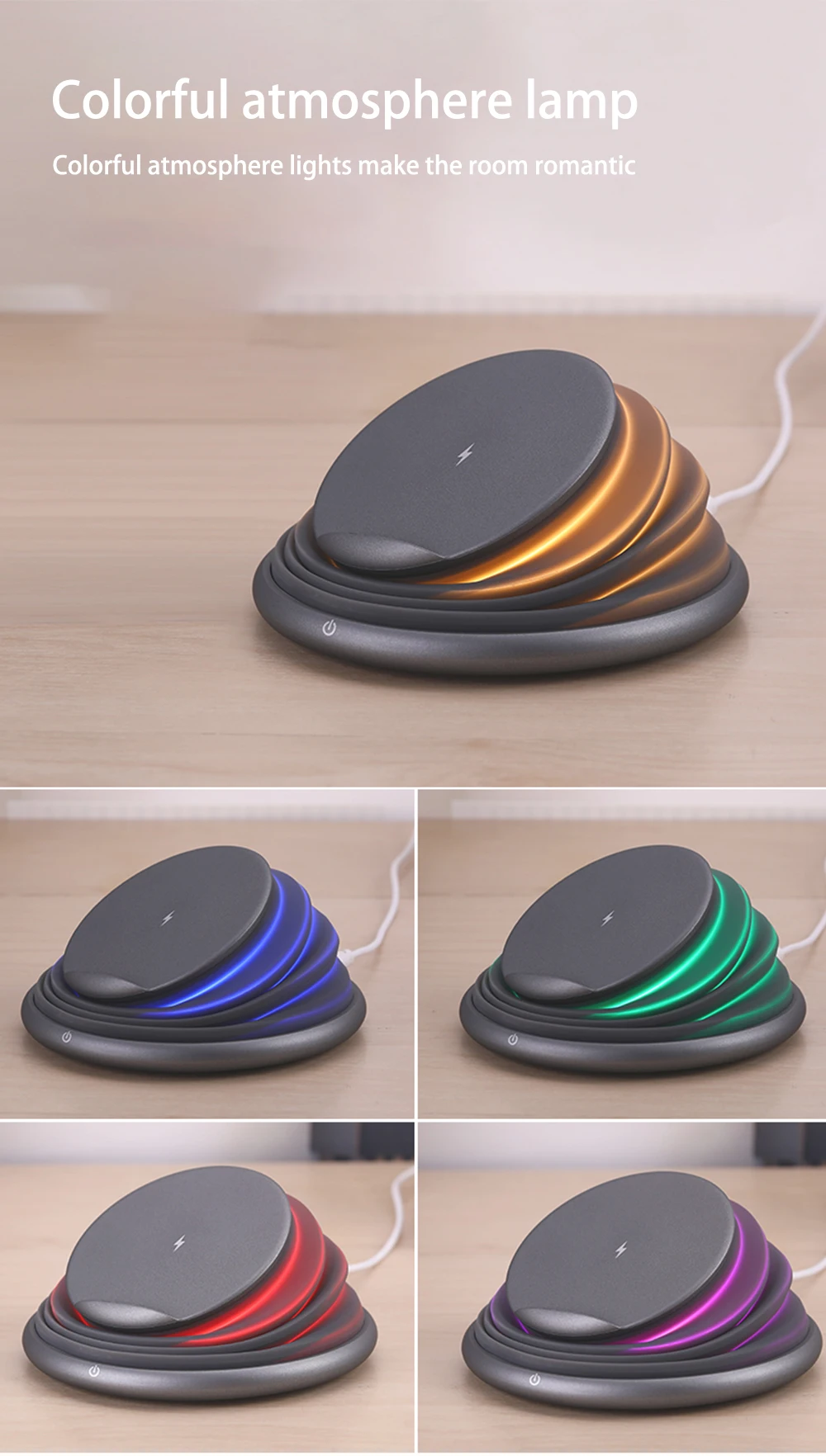 Ascromy Telescopic Table Lamp Wireless Charger Stand For iPhone XS Max XR X Samsung Galaxy S9 Plus S8 LED Induction Charging Pad (6)