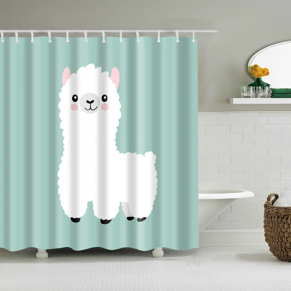 

Sweet Lovely Cartoon Sheep Cats Fish Shower Curtain wash Bathroom shower Waterproof Mildewproof Decor with hooks 180x200cm large