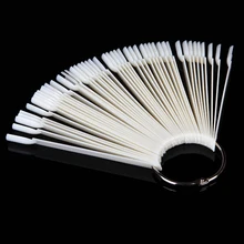50pcs/Set Nail Polish UV Gel Color Palette Card Display Shelf Practice Training Fan Shaped Showing Sticks White Manicure Tool