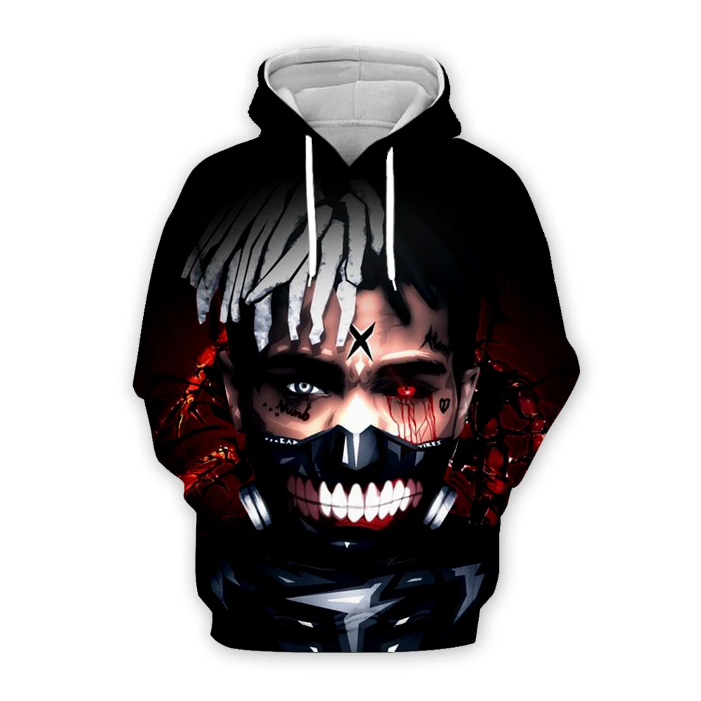 

Fashion xxxtentacion print 3D Hoodies Sweatshirts xxxtentacion Hip Hop Rapper Jahseh Dwayne Onfroy Printing autumn streetwear