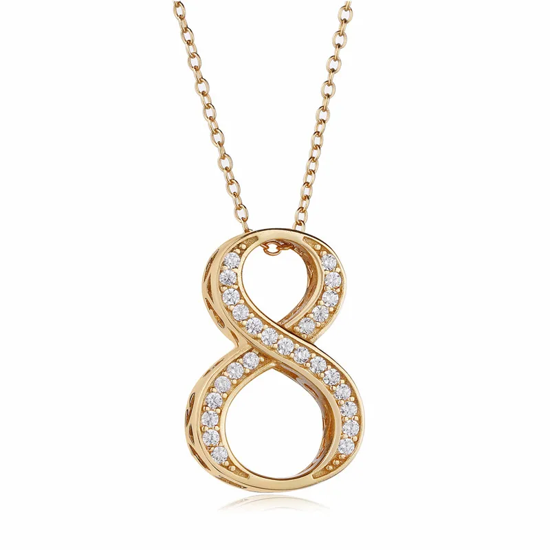 Lovecabin, Настоящее серебро, 925 пробы, цифра 7, 8, 9, ожерелье с кулоном для женщин, циркон, хорошее японское ожерелье с кулоном, цифра 1, 8 - Окраска металла: Gold 8 Necklace