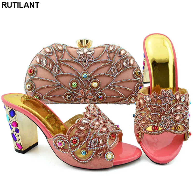 New Arrival Women Shoes and Bag Set In Italy Nigerian Women Wedding Pumps with Purse Summer High Heeled Party Shoes for Women New Arrival Women Shoes and Bag Set In Italy Nigerian Women Wedding Pumps with Purse Summer High Heeled Party Shoes for Women