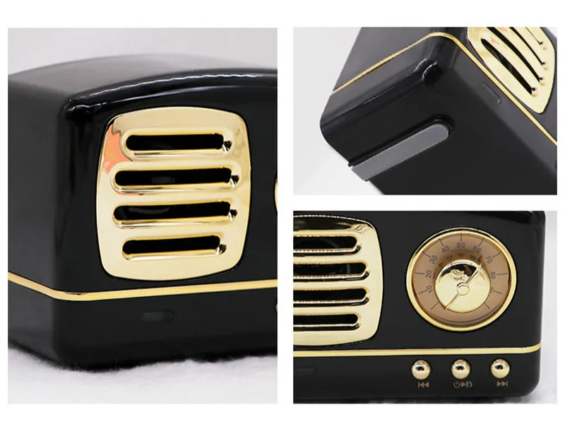 Portable Bluetooth Speaker Mini Wireless Bluetooth Speakers Portable Retro Radio USBTF Card Music Player HIFI Subwoofer Speaker13