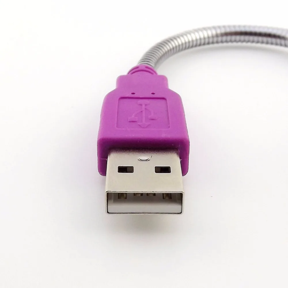 1pcs Purple USB 2.0 A Male Plug To A Female Jack Extension Flexible Metal Stand Cable 15cm