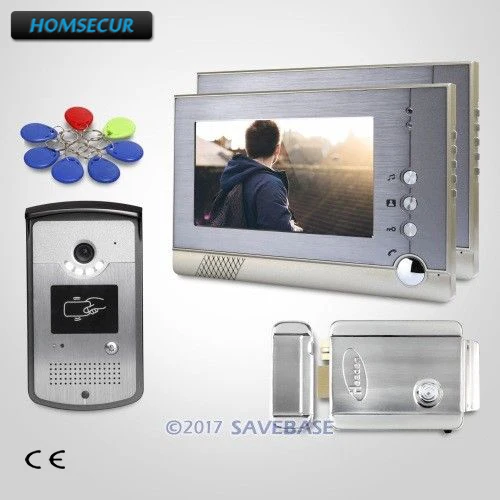 

HOMSECUR 7" Hands-free Video Door Entry Phone Call System with Quality Night-Vision with Color Images + 1V2 Electric lock