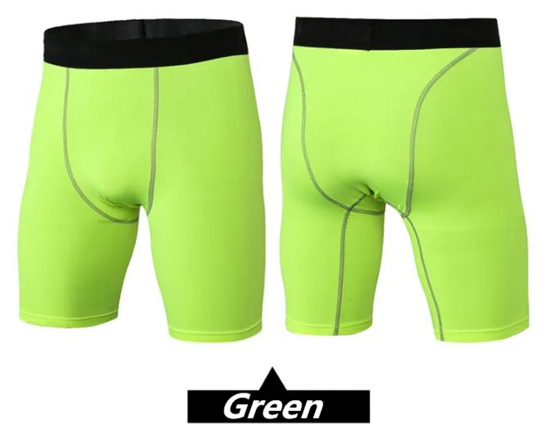 300 p Мужские Pro Shapers компрессионное белье 3D плотные полубоксеры, высокие эластичные быстросохнущие впитывающие спортивные фитнес беговые шорты для тренажерного зала - Цвет: Зеленый