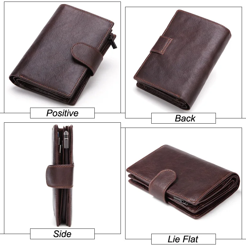 Leather Wallet Men's Passport Cover Wallet Large Capacity Passport Holder Coin Purse Organizer Wallets Card Holder