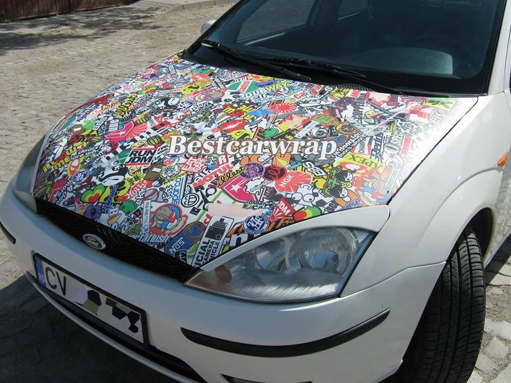 Euro style stickerbomb car wrapping film JDM sticker Foile (1)