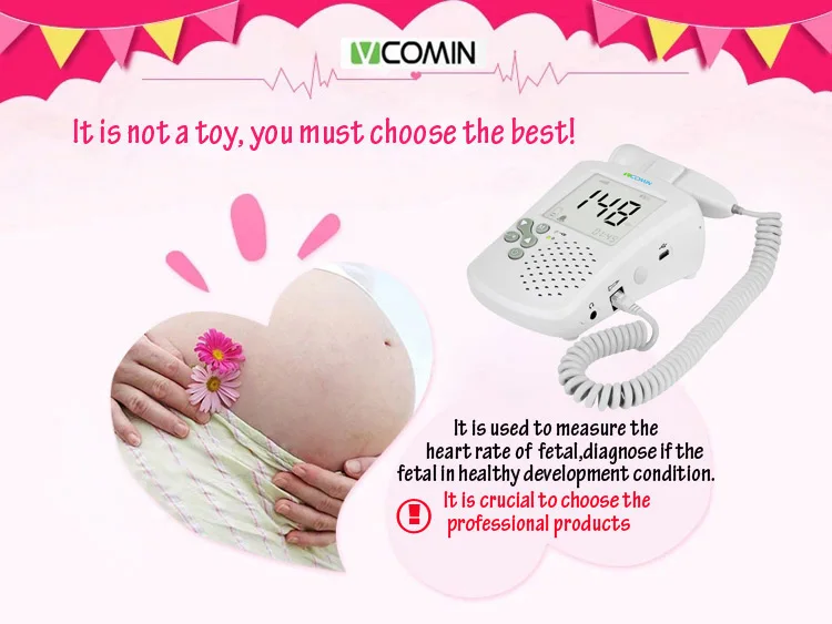 VCOMIN пренатальный эмбриональный допплер детектор Главная Применение ребенка монитор сердечного ритма плода ФХР подсветкой ультразвуковое