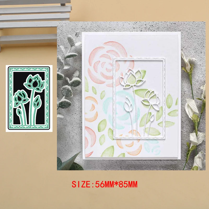 

Lotus frame Metal Cutting Dies Craft Album Dies Scrapbooking New 2019 Dies Cut Embossing Stencils Paper Cards Making