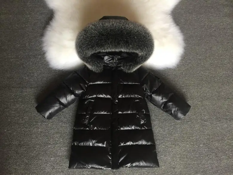 Kids Winter Duck Down Coats With Fur Collar Boys Girls Long Ski Jacket Children Snow Wear Parka Teeanagers Outerwear Thick Coats