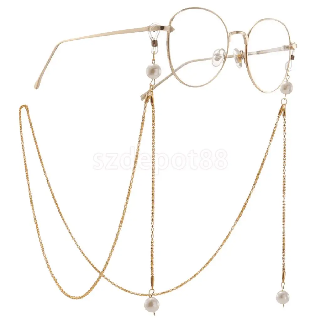 Long Beaded Eyeglass Sunglasses Holder Glasses Cord Necklace Eyewear Chain Neck Lace for Travel Hiking Camping 