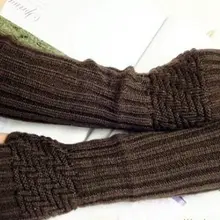 Модные корейские длинные вязанные перчатки-митенки теплые 24 пар/лот смешанных цветов#3898