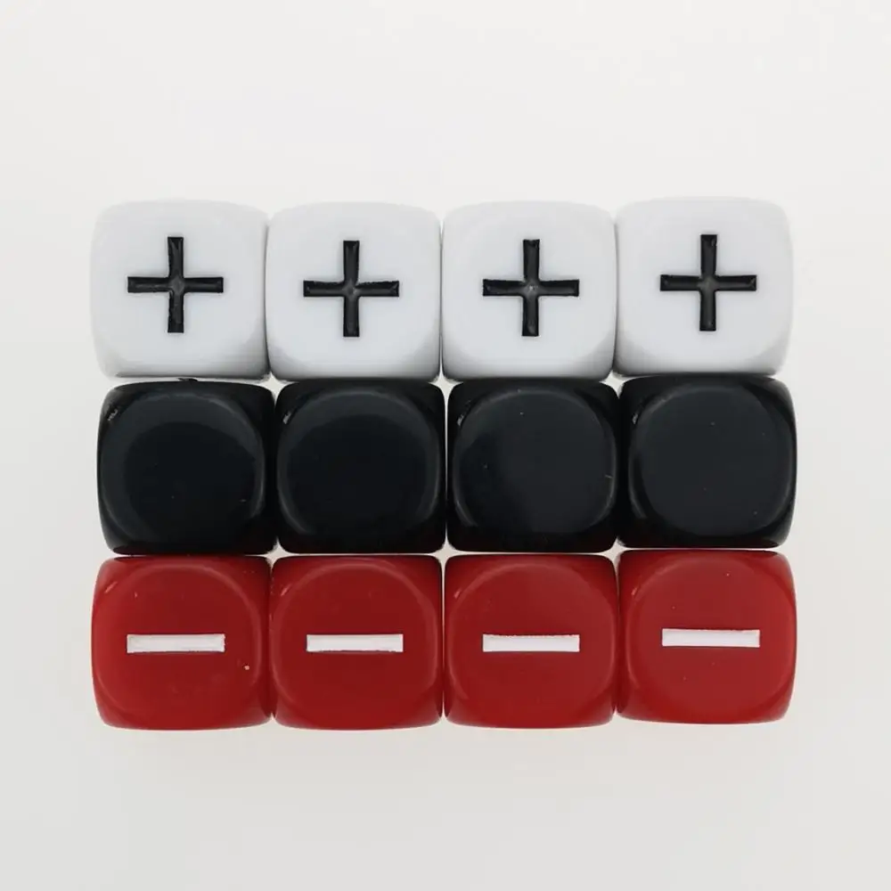 Rollooo 12 Fudge Dice GM стартовый пакет 3 комплекта из 4 Fate Непрозрачный черный белый и красный+-Symbol
