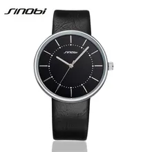 SINOBI Creative font b Sports b font Luxury Fashion Mens Genuine Leather Band Analog Quartz font