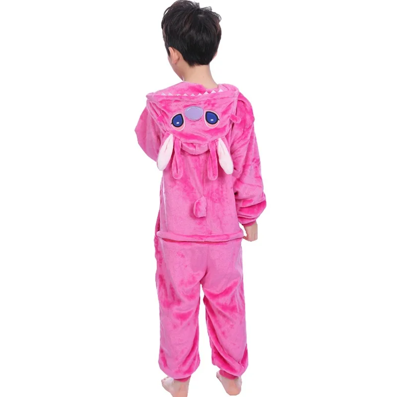 

Baby Boys Girls Flannel Animal Stitch Pajamas Winter Hooded Kids Pijamas Children Sleepwear Onesies pyjamas 4 6 8 10 12 Years