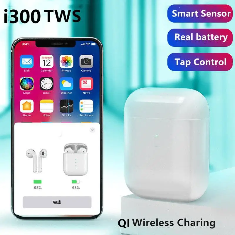 i300 TWS bluetooth наушники, умный датчик PK W1 H1 чип наушники беспроводные i10 i7s i9s - фото