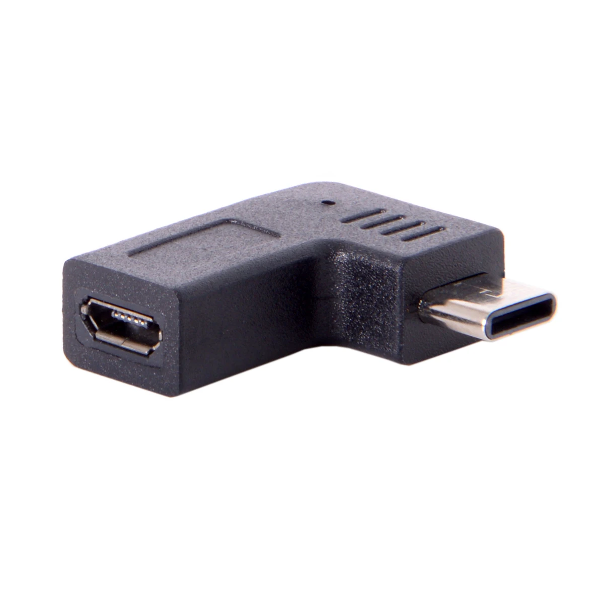 

Jimier USB-C Type-C USB 3.1 Male to Micro USB 2.0 5Pin Female Data Adapter Reversible 90 Degree Angled Type Black
